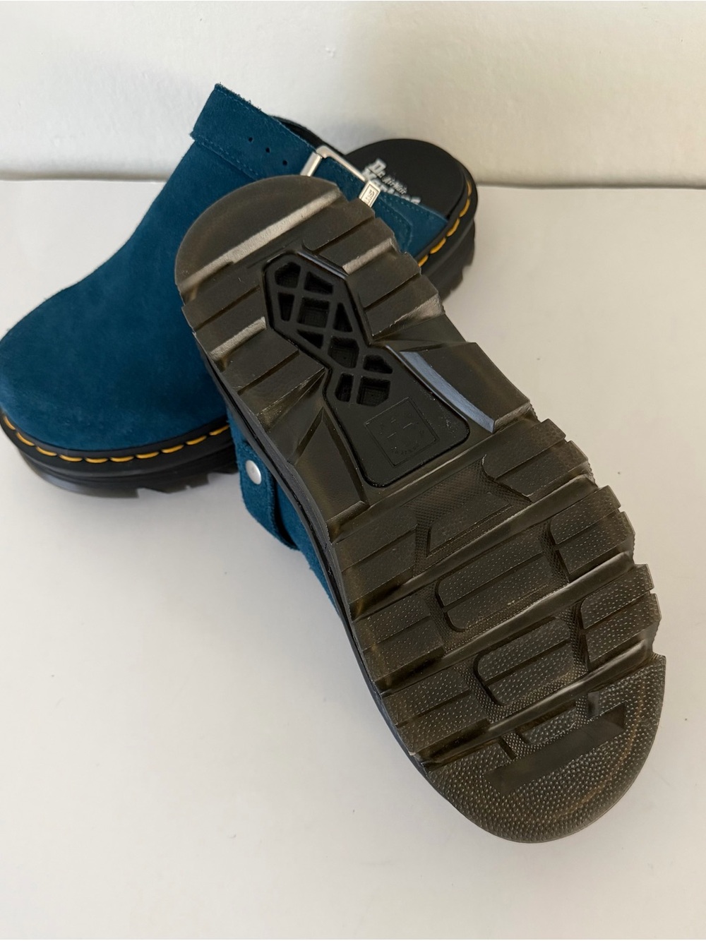 Dr Martens ZEBZAG Suede Slingback Platform Mules Neptune Blue (UNISEX) - Picture 5 of 7